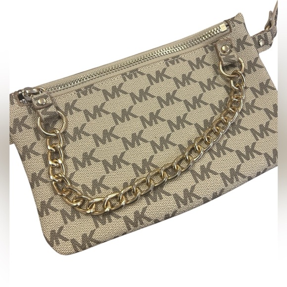 Michael Kors Women's Adjustable Belt Bag, 2pc Bundle,Grey (L),Lt. Brown (XL) - Picture 2 of 10